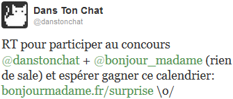 Tweet concours Bonjour Madame